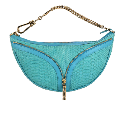 Vintage Zip Detail Hobo, &pound;350, Handbags, Blue, Python, Front view